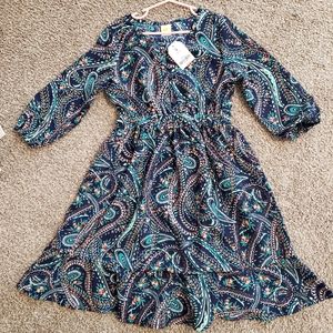 Paisley long-sleeved girls dress